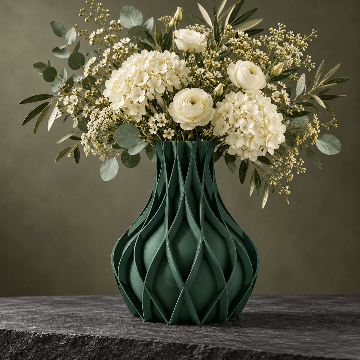 Sculpted Fluted Avio Vase Modern Geometric Centerpiece - Contemporary Home Decor Minimalist Design by Pashmation