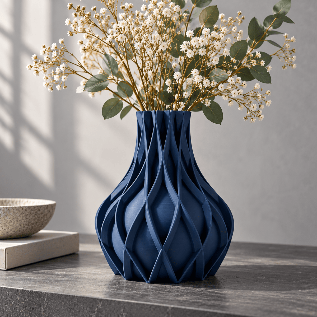Sculpted Fluted Avio Vase Modern Geometric Centerpiece - Contemporary Home Decor Minimalist Design by Pashmation