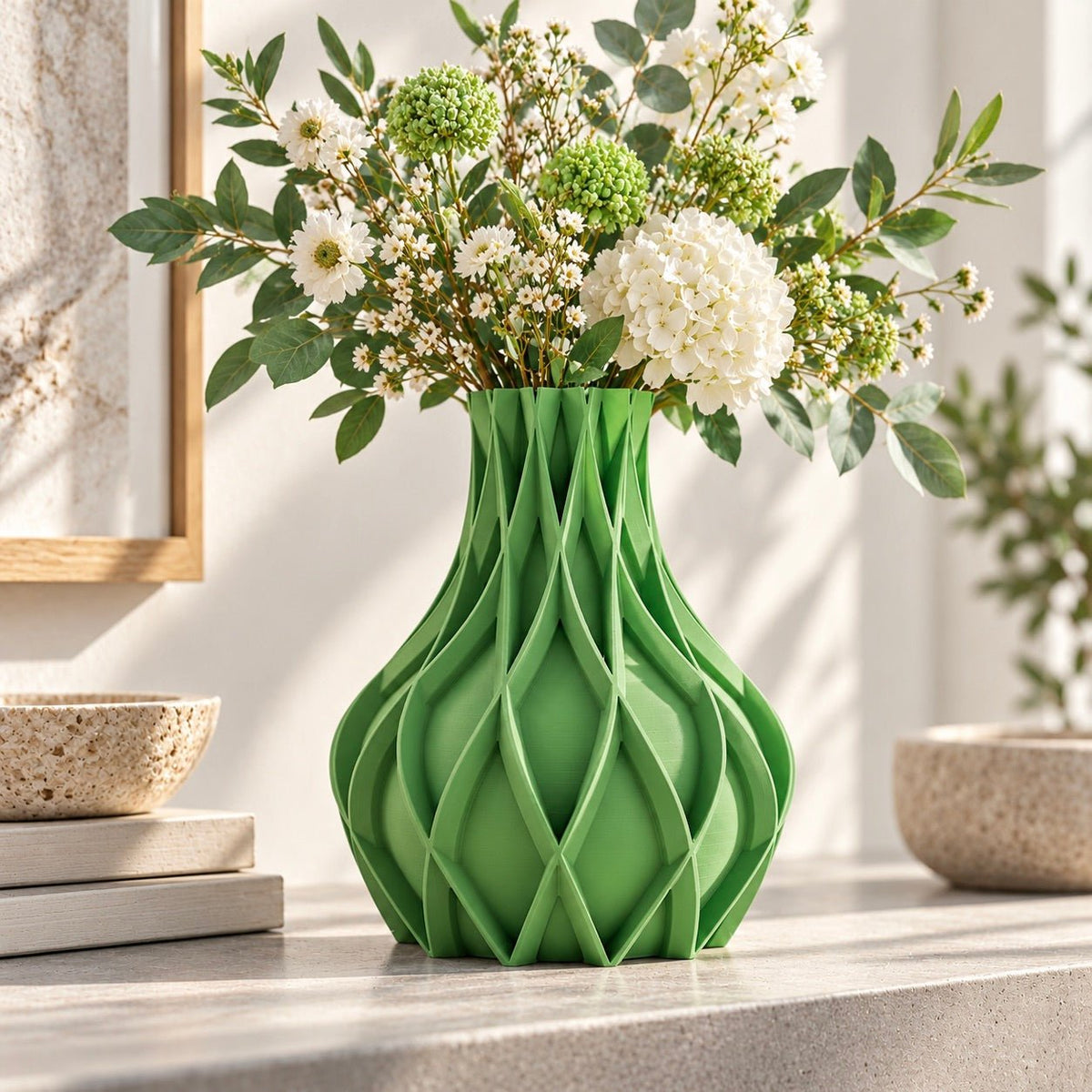 Sculpted Fluted Avio Vase Modern Geometric Centerpiece - Contemporary Home Decor Minimalist Design by Pashmation