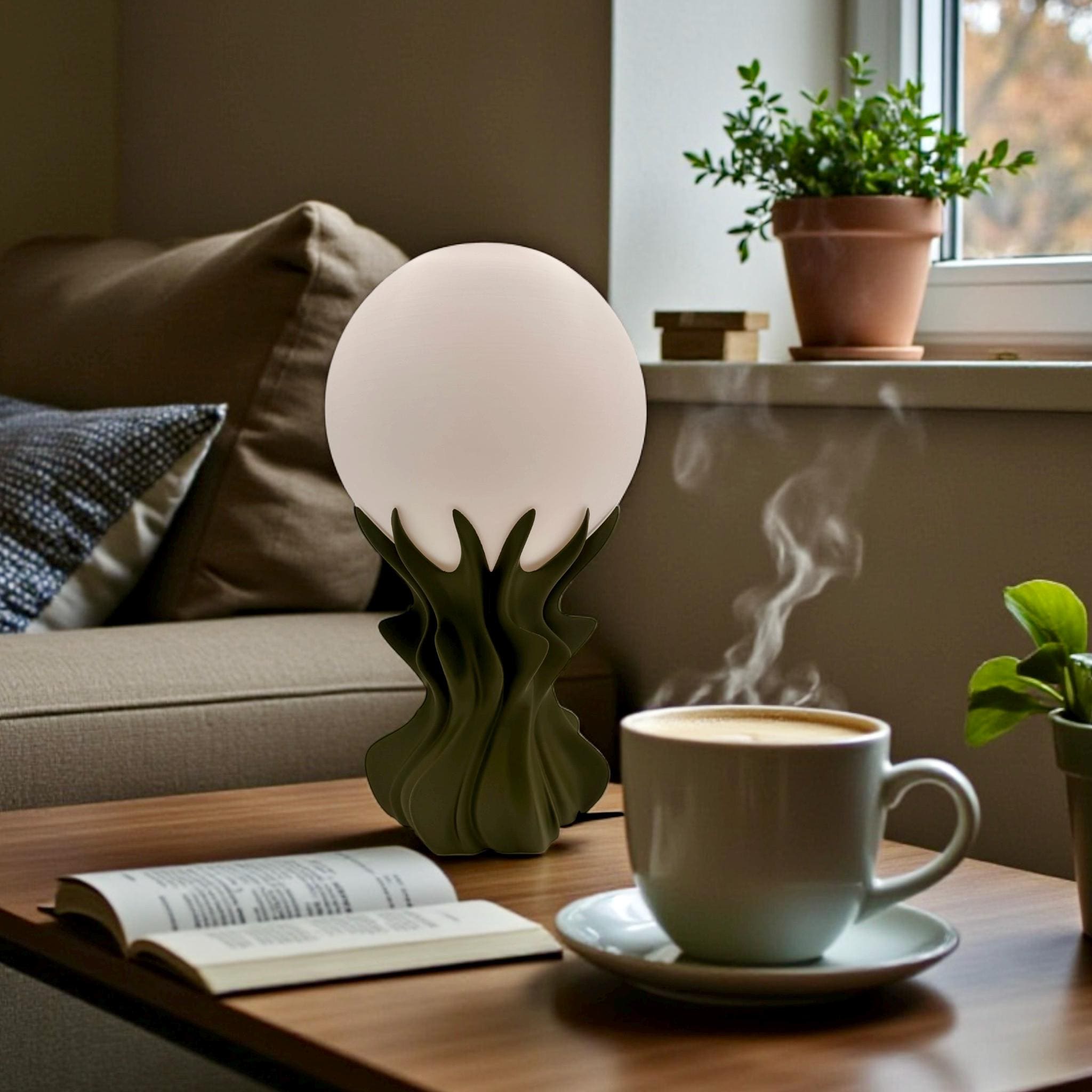 Globe Table Lamp Ambient Lighting Bedside Nightlight Home Decor - Pashmation Table Lamps