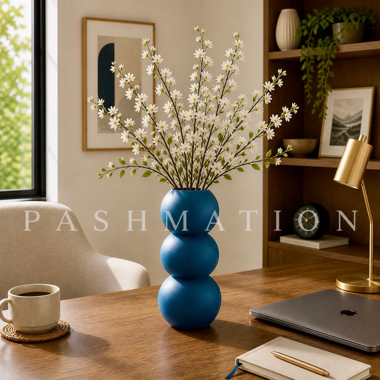 Spherical Modern Vase - Vibrant Accent Piece for Dried Flowers Contemporary Home Decor Geometric Centerpiece Orbo Design by Pashmation