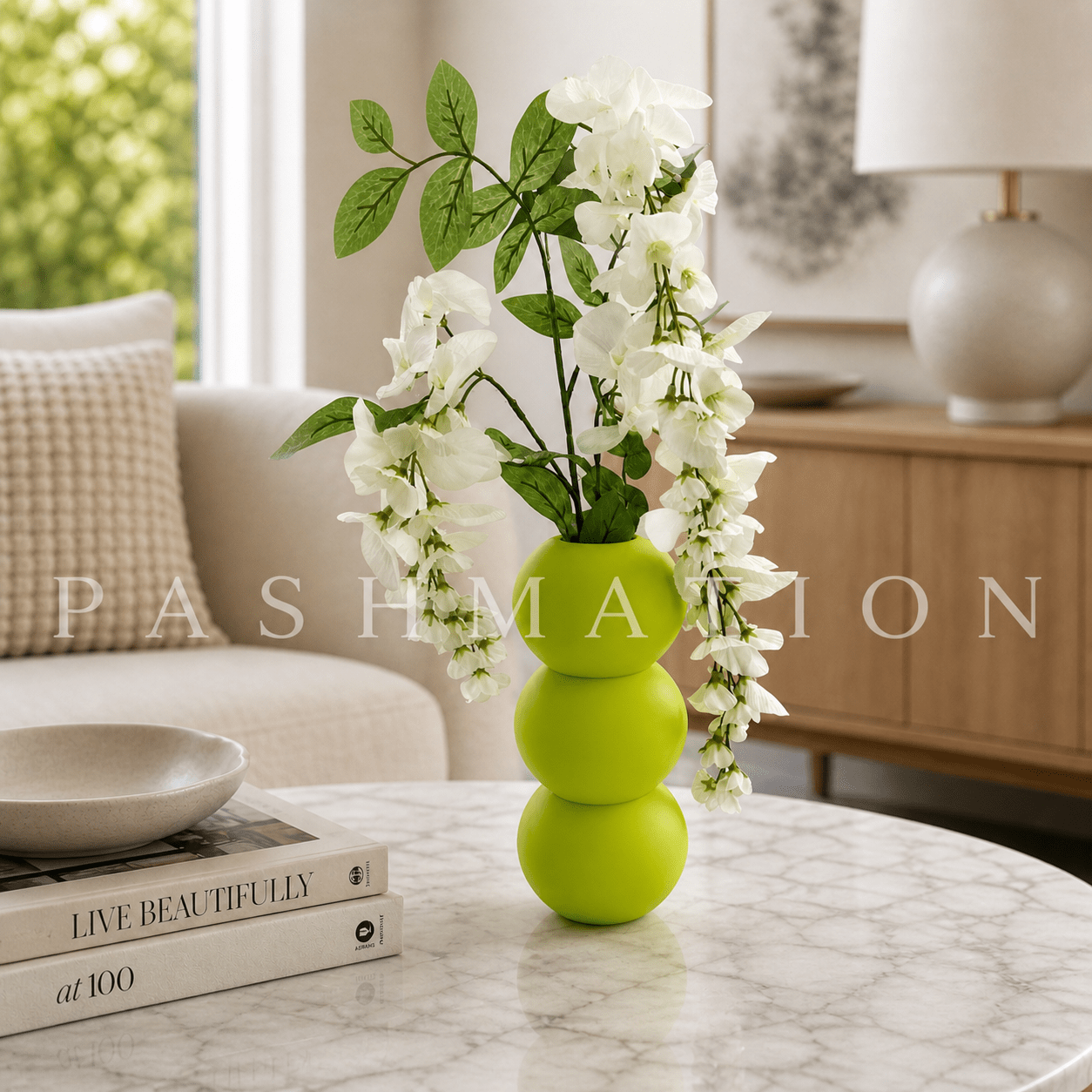 Spherical Modern Vase - Vibrant Accent Piece for Dried Flowers Contemporary Home Decor Geometric Centerpiece Orbo Design by Pashmation