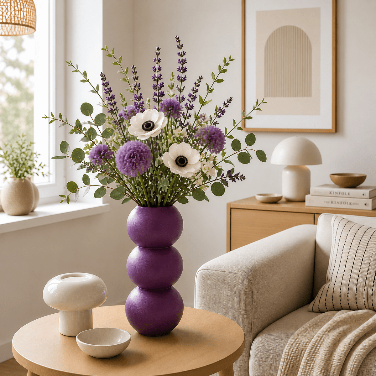 Spherical Modern Vase - Vibrant Accent Piece for Dried Flowers Contemporary Home Decor Geometric Centerpiece Orbo Design by Pashmation