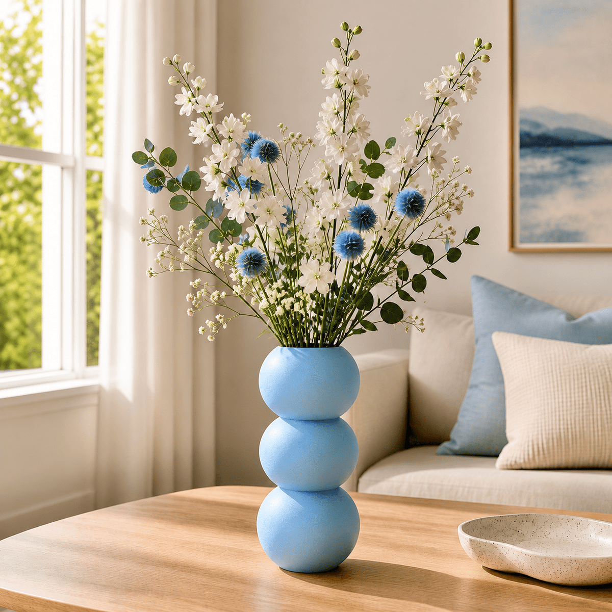 Spherical Modern Vase - Vibrant Accent Piece for Dried Flowers Contemporary Home Decor Geometric Centerpiece Orbo Design by Pashmation
