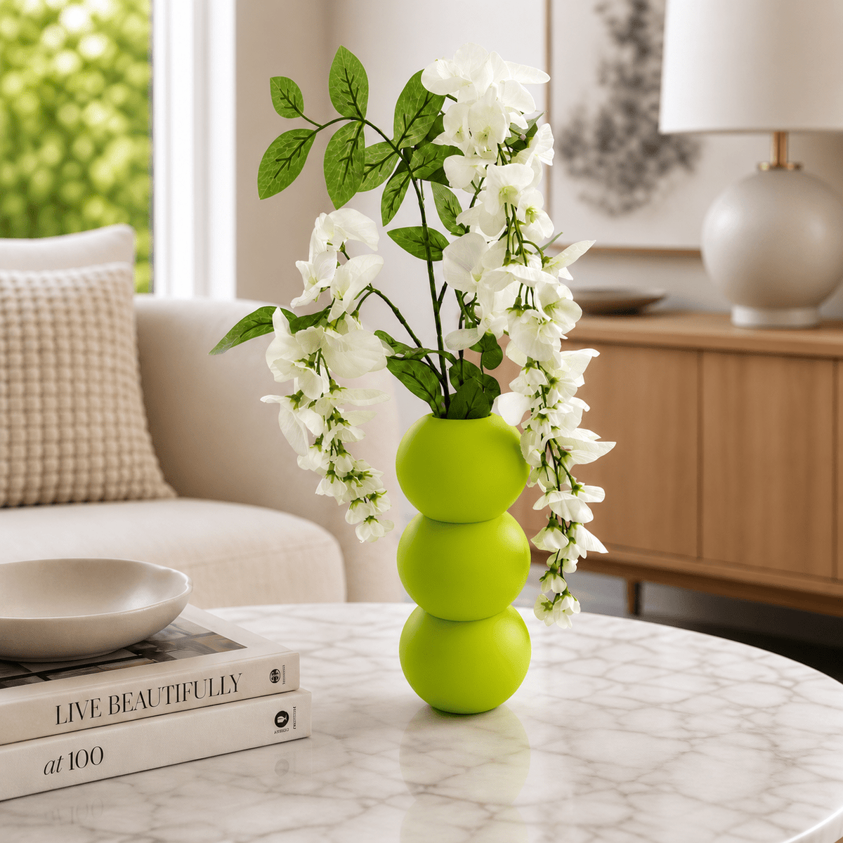 Spherical Modern Vase - Vibrant Accent Piece for Dried Flowers Contemporary Home Decor Geometric Centerpiece Orbo Design by Pashmation