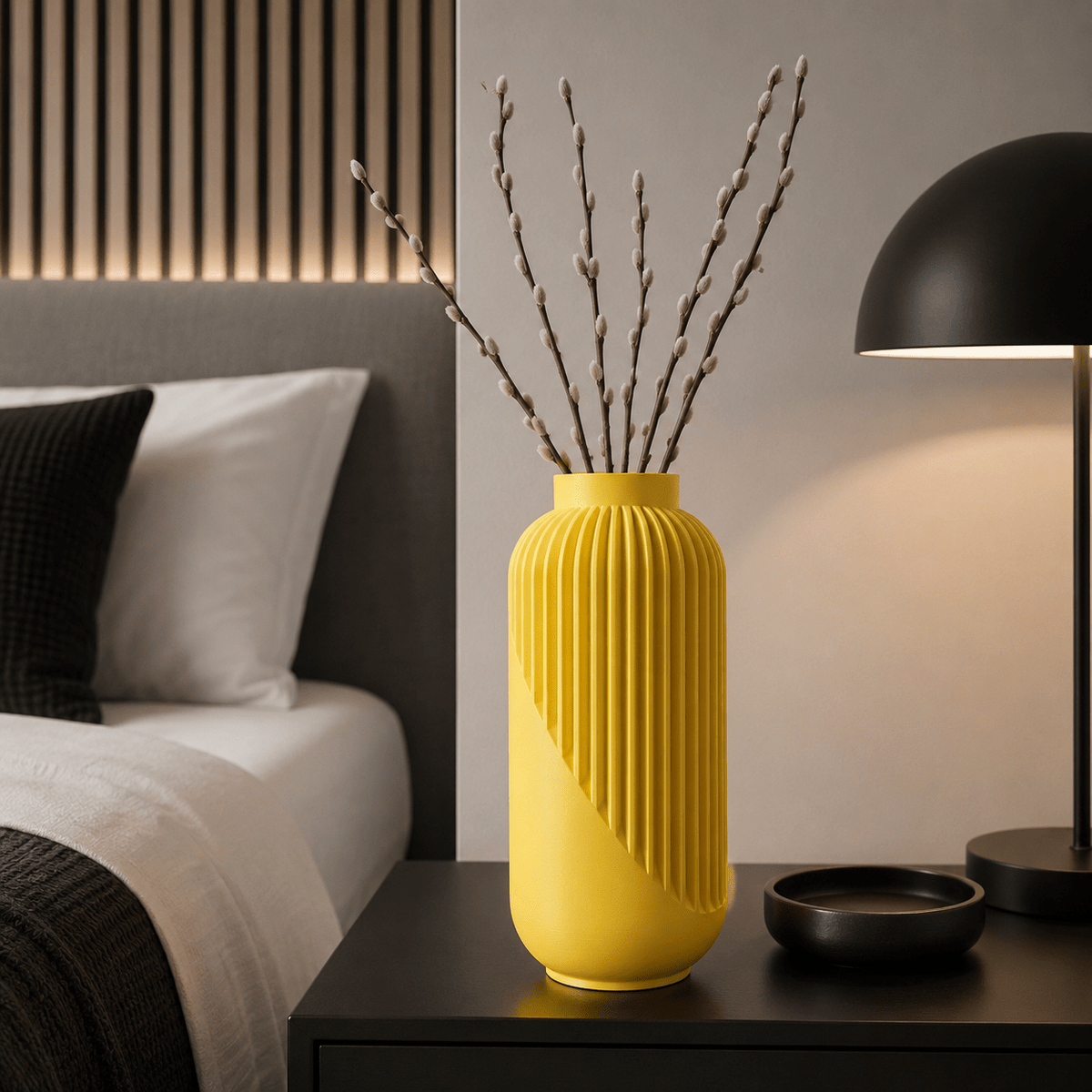 Striped Yao Vase – Modern Minimalist Home Decor, Dried Flower Display by Pashmation