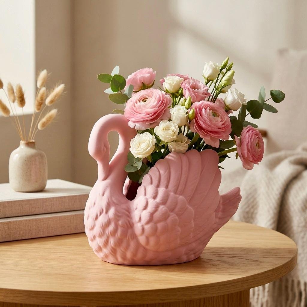 Swan Planter – Elegant Garden Decor with Drainage - PashmationIndoor Planters