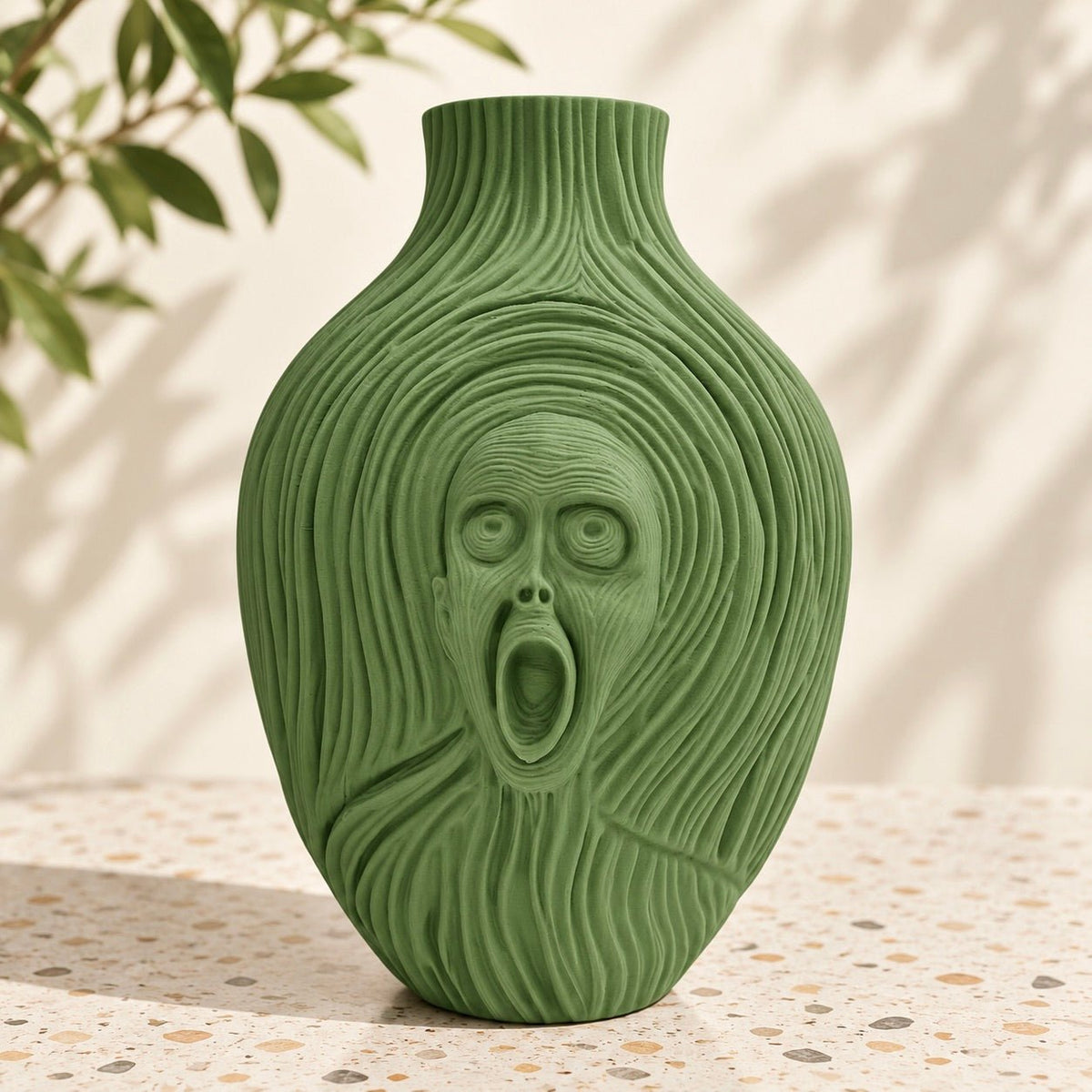 The Scream Vase: 3D Printed Edvard Munch Inspired Art, 9.5" by Pashmation