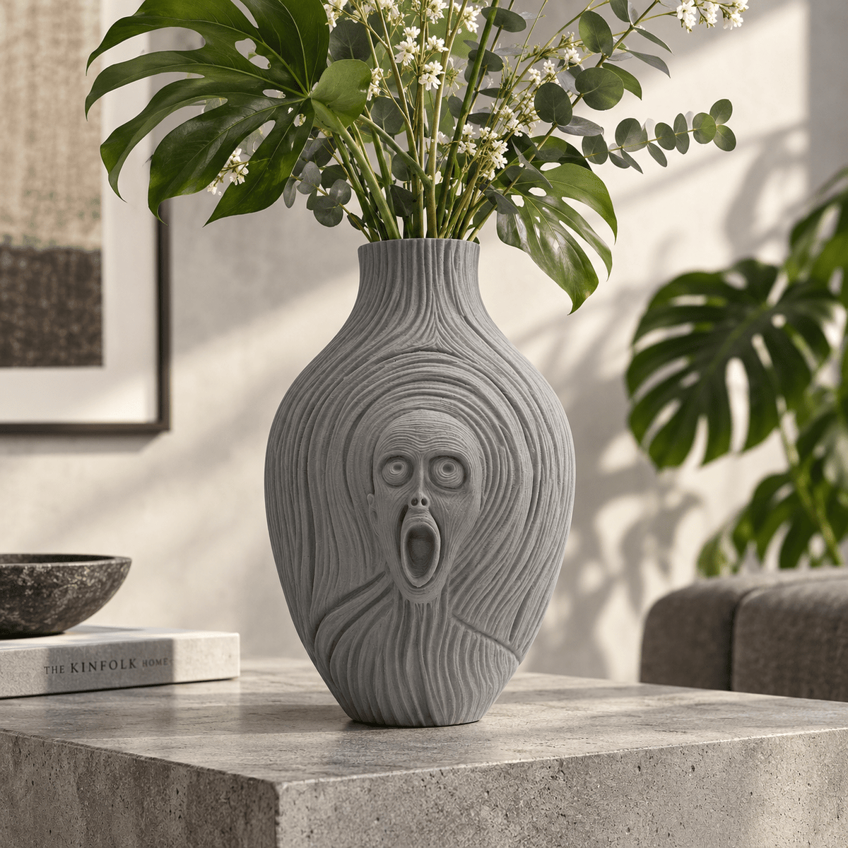 The Scream Vase: 3D Printed Edvard Munch Inspired Art, 9.5" by Pashmation