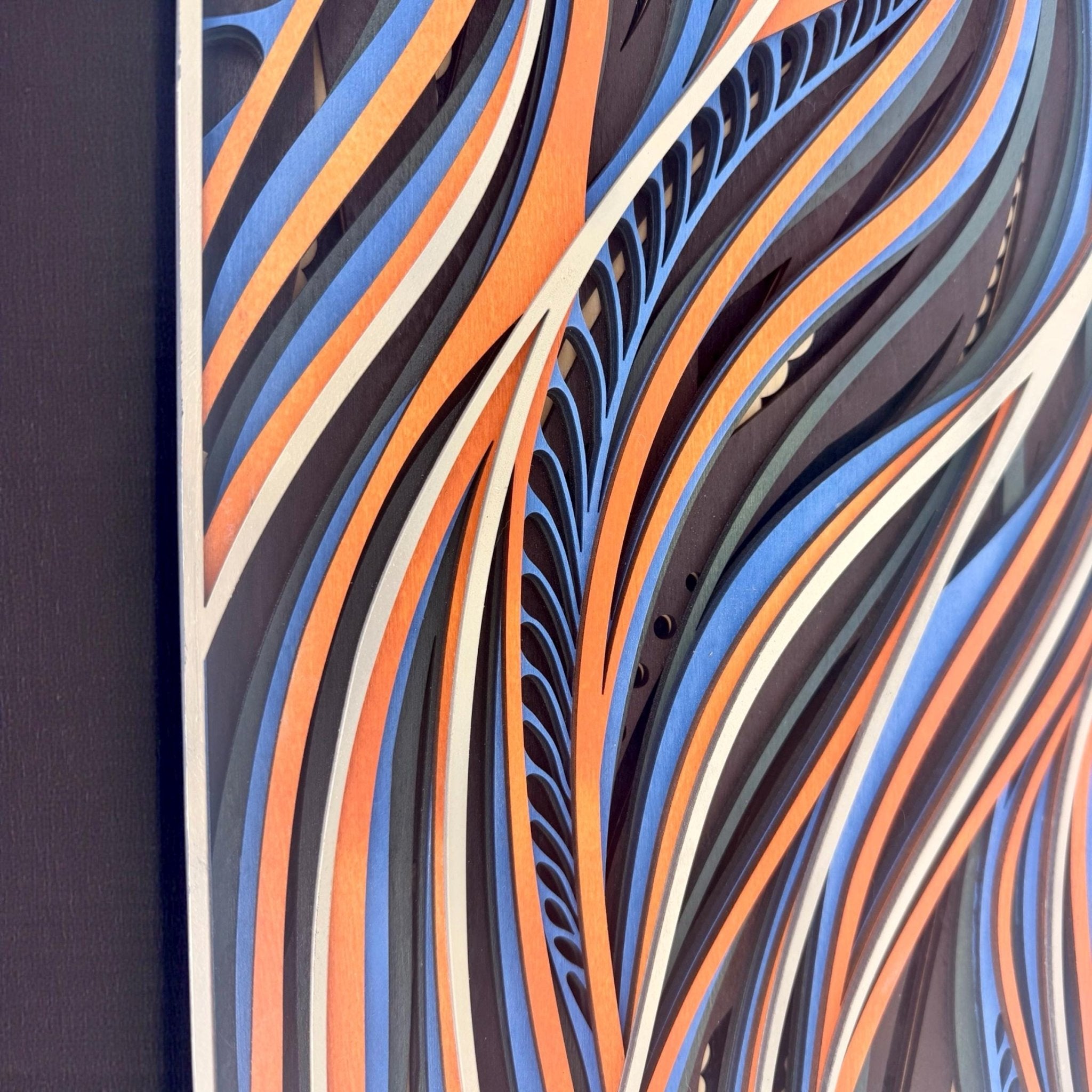 Topographic Flow Layered Wood Wall Art 7 Layer Laser Cut Panel - PashmationWall Décor
