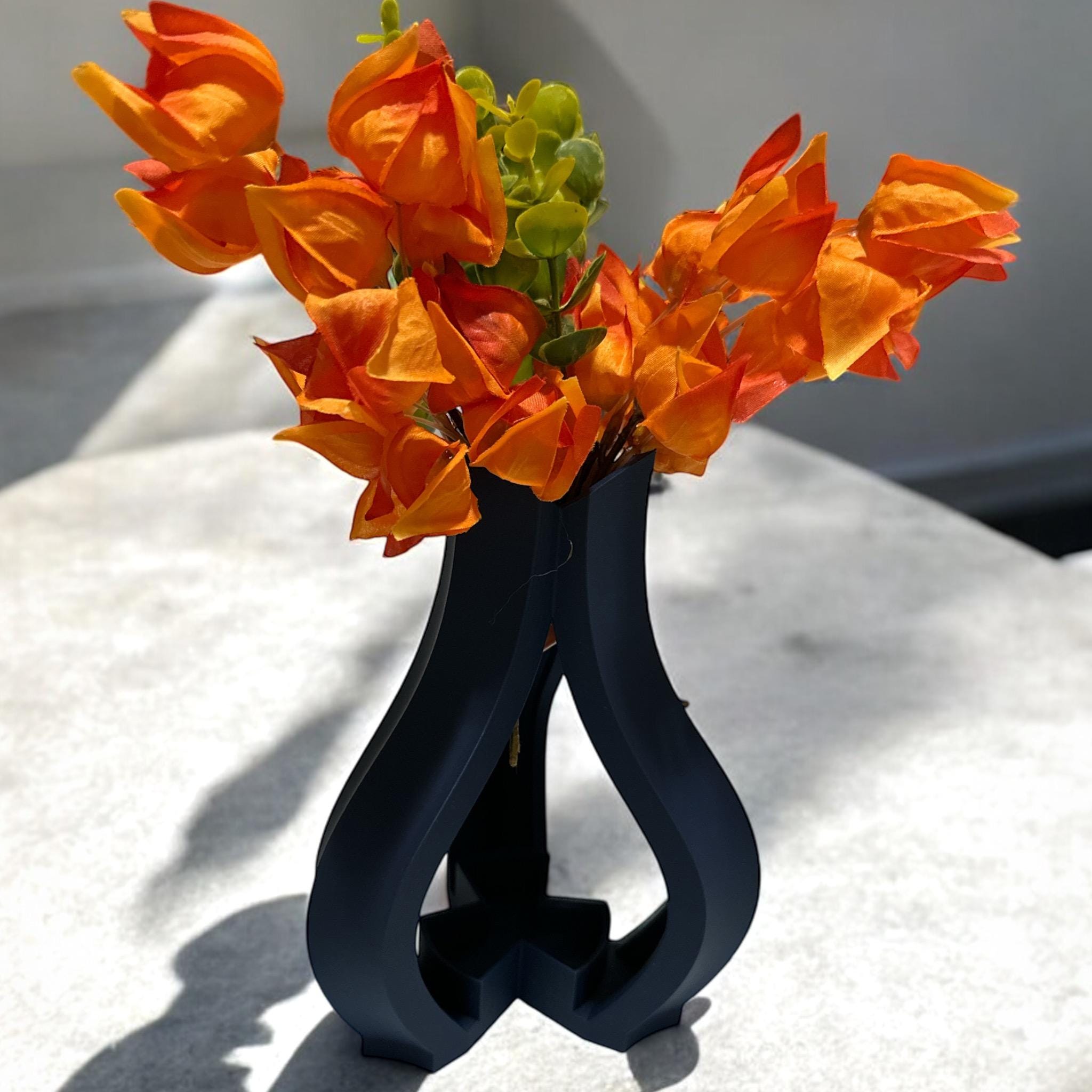 Triso Geometric Sculptural Vase - Modern Minimalist Home Decor Centerpiece 9 inch - PashmationVases