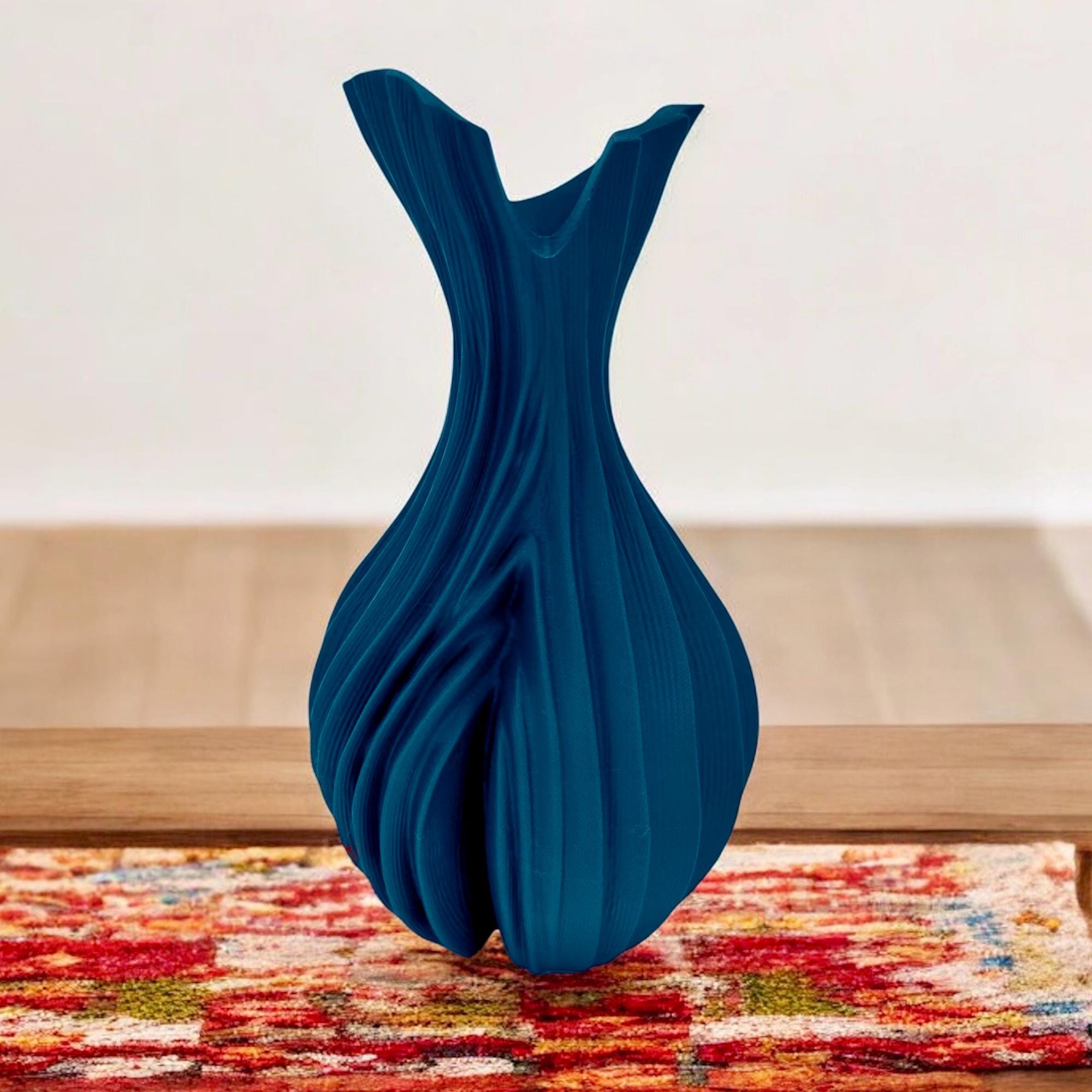 Green Verdant Flow Vase – tall sculptural organic decor centerpiece