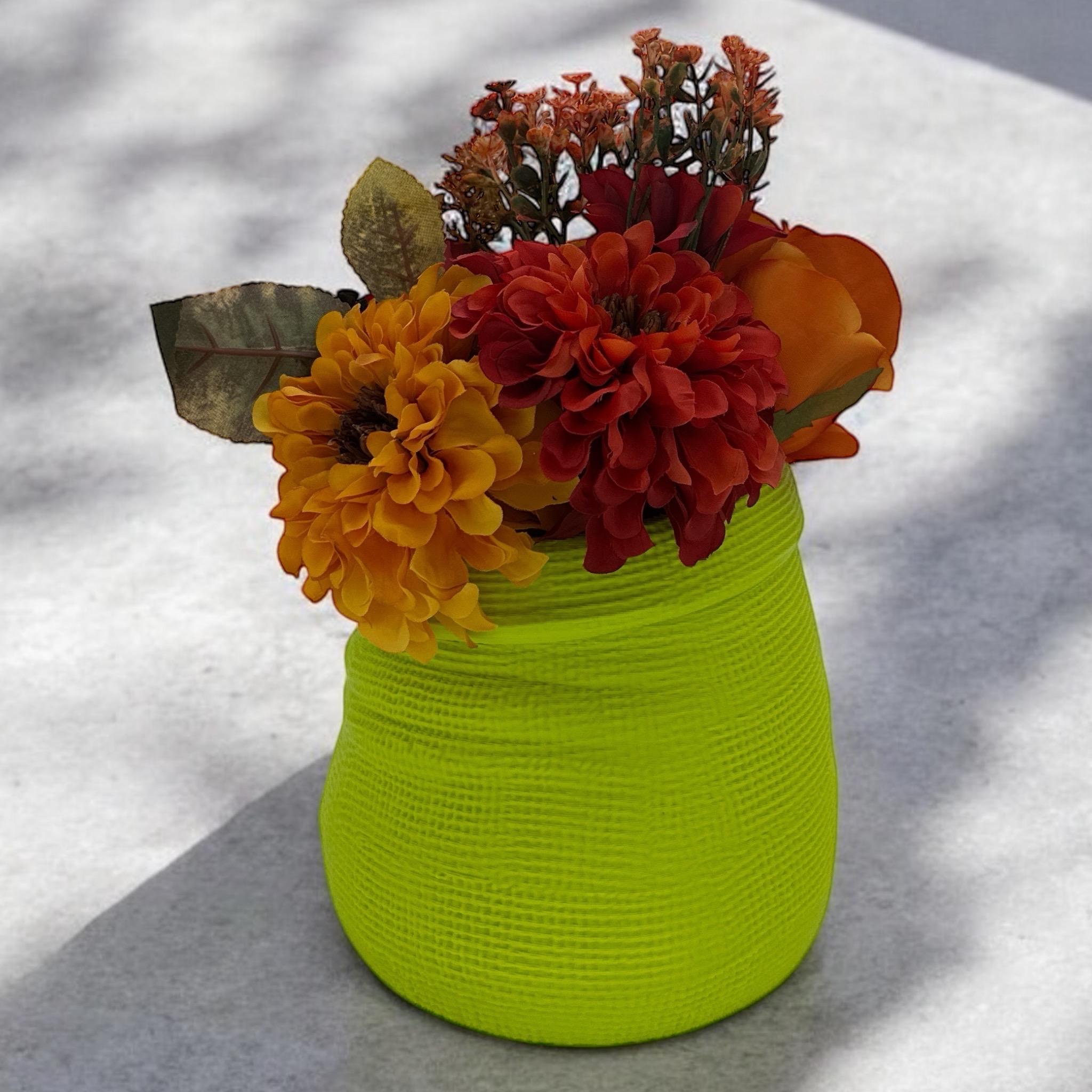 Vibrant Textured Woven Planter - Indoor Outdoor Plant Container Home Decor Accent - Pashmation