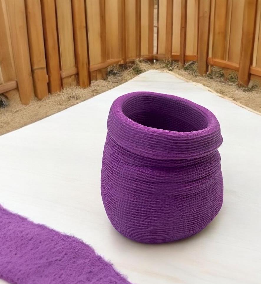 Vibrant Textured Woven Planter - Indoor Outdoor Plant Container Home Decor Accent - Pashmation