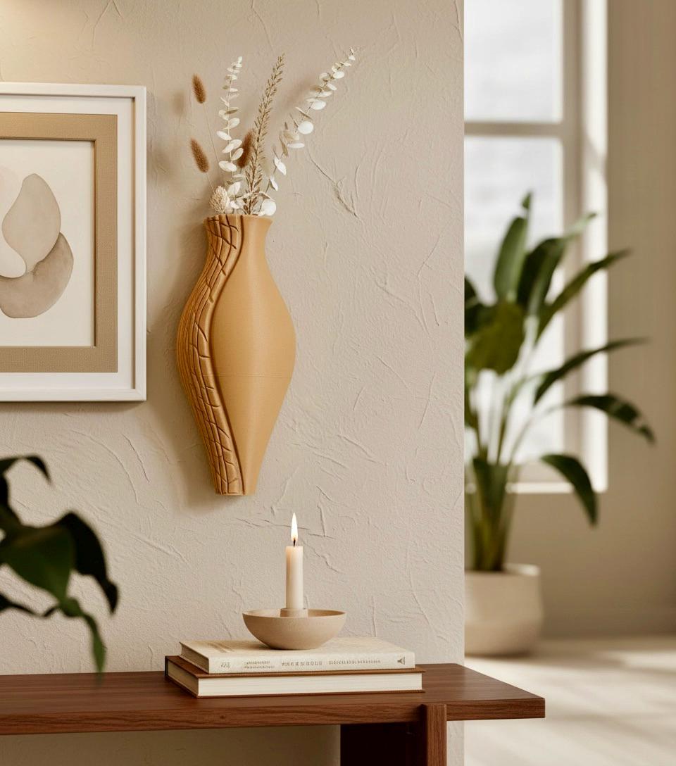 Organic wall vase video preview – wall-mounted sculptural form