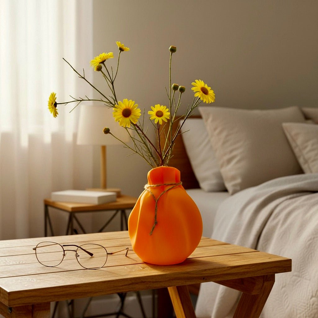Cinched Wave Vase styled in modern home interior – soft sculptural decor