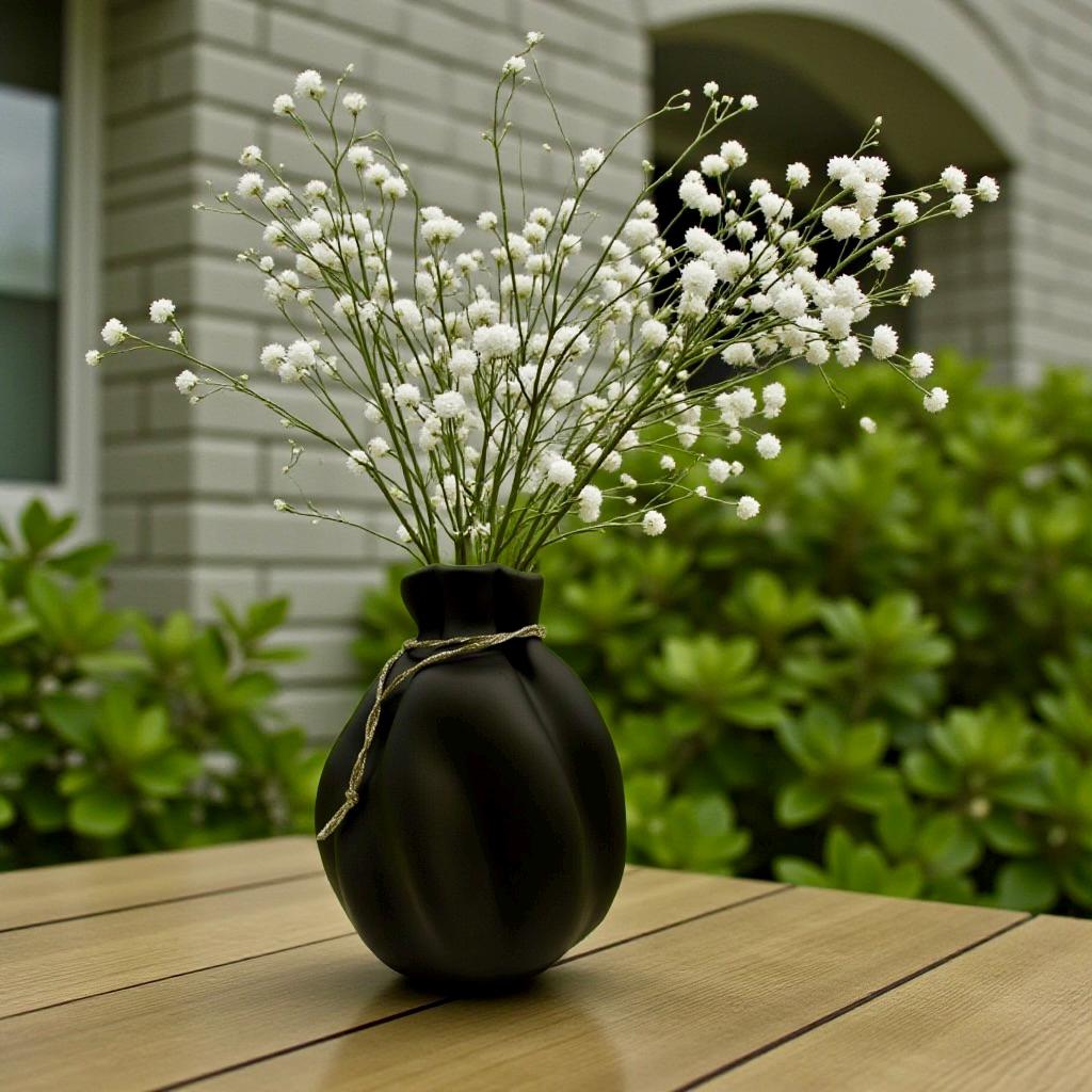 Cinched Wave Vase styled in modern home interior – soft sculptural decor