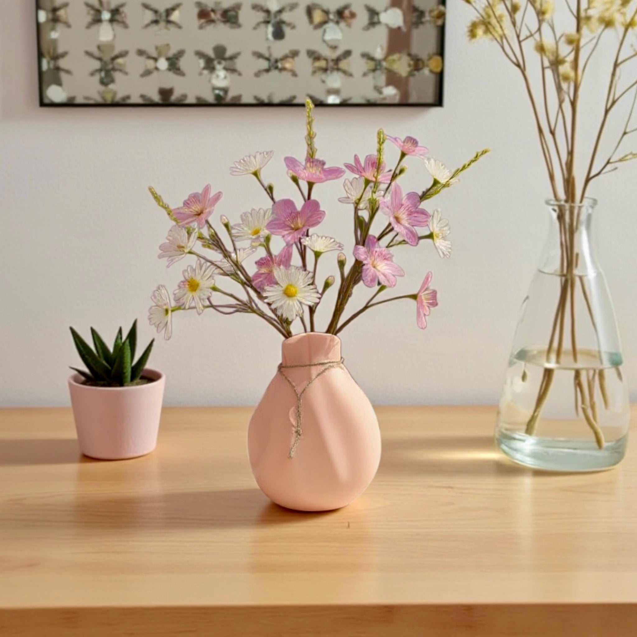Cinched Wave Vase styled in modern home interior – soft sculptural decor