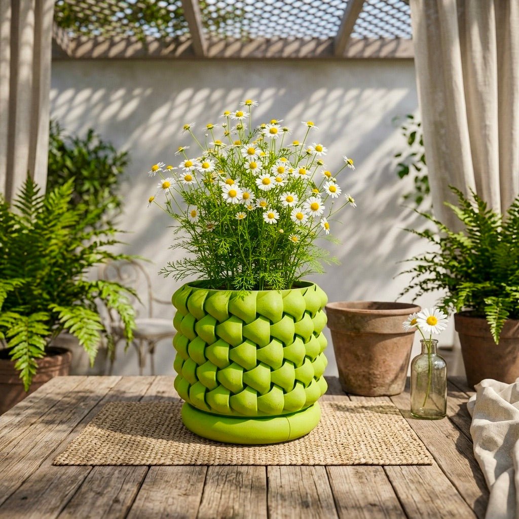 3D Printed GeoPetal Planter: Modern Plant Decor with Saucer - Pashmation
