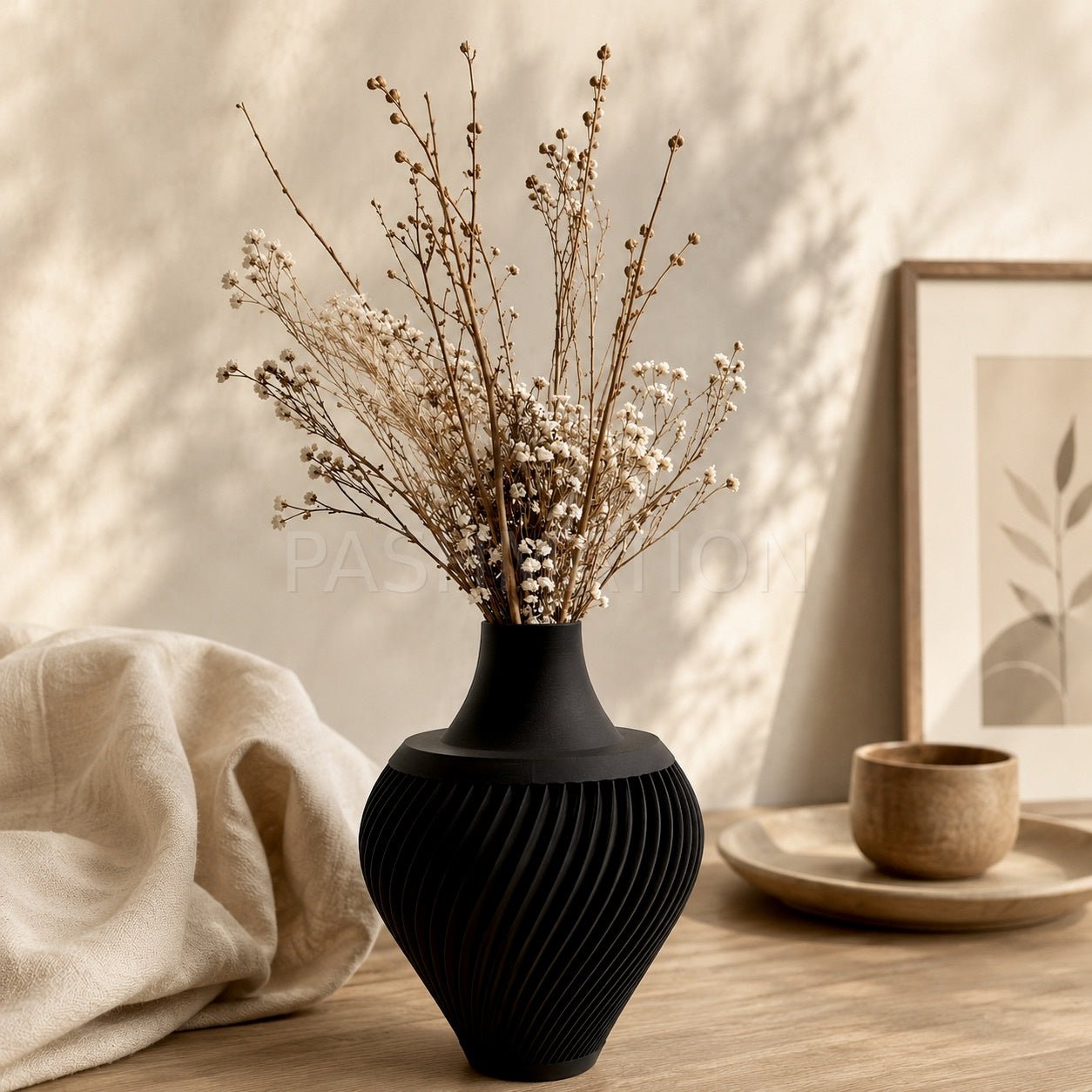 3D Printed Ribbed Vase Modern Eco - Friendly Home Decor Contemporary Flower Vessel Unique Tabletop Centerpiece Gift by Pashmation