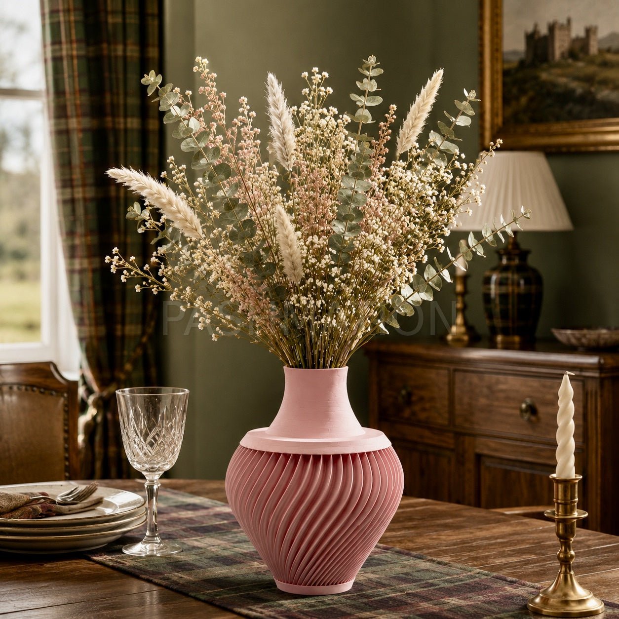 3D Printed Ribbed Vase Modern Eco - Friendly Home Decor Contemporary Flower Vessel Unique Tabletop Centerpiece Gift by Pashmation