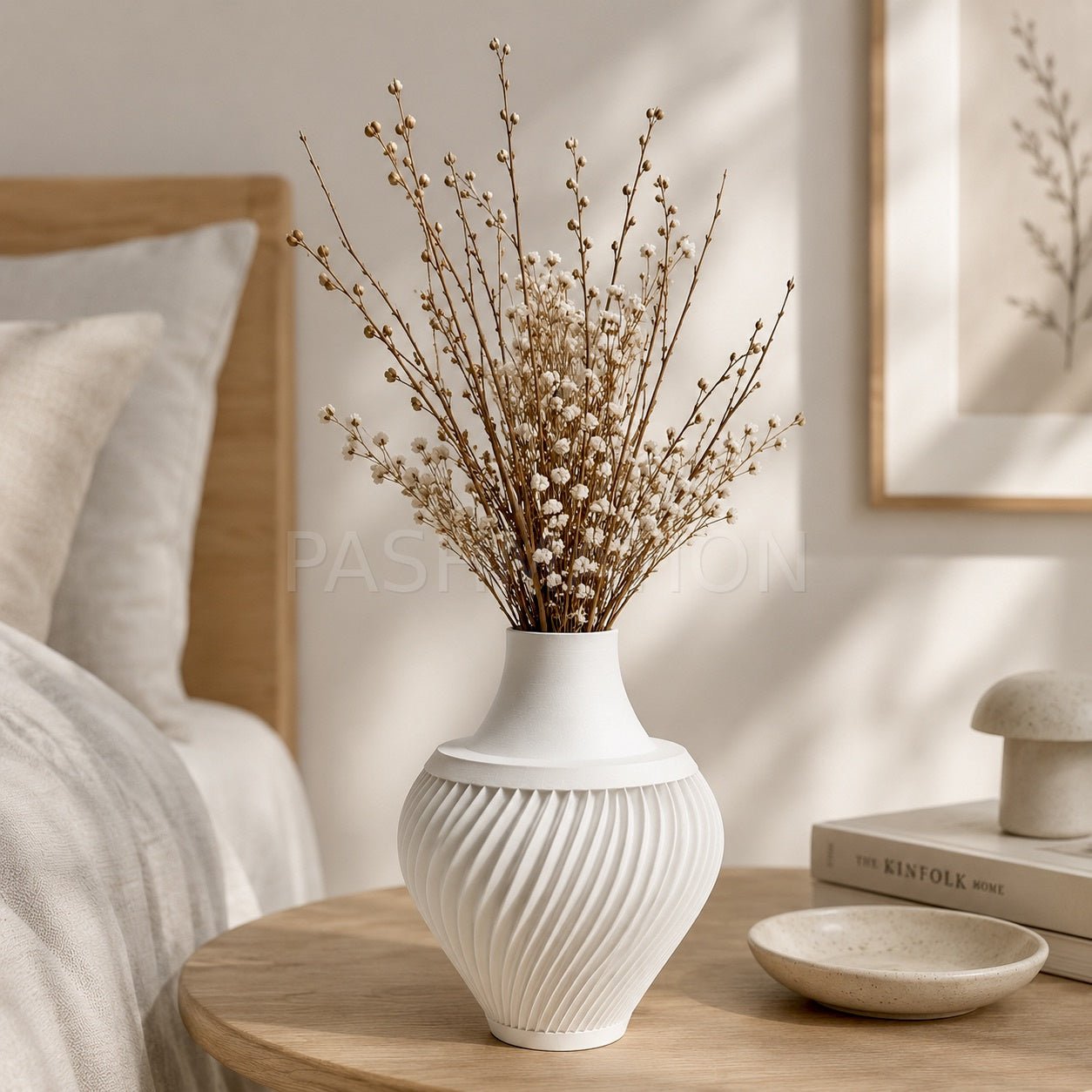 3D Printed Ribbed Vase Modern Eco - Friendly Home Decor Contemporary Flower Vessel Unique Tabletop Centerpiece Gift by Pashmation
