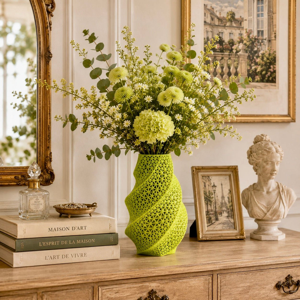 3D Printed Spiral Vase Modern Geometric Home Decor Eco-Friendly PLA Contemporary Centerpiece Gift by Pashmation