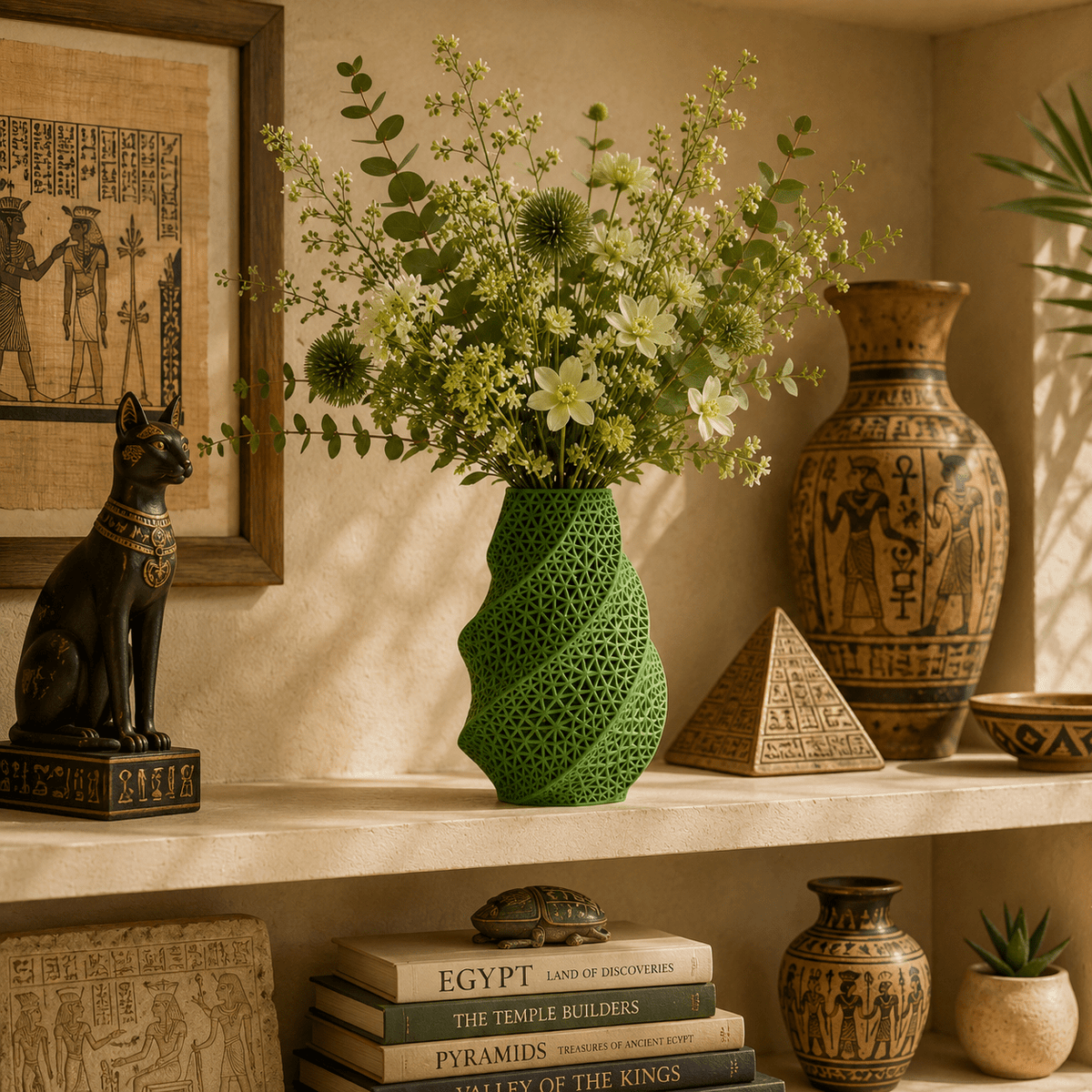 3D Printed Spiral Vase Modern Geometric Home Decor Eco-Friendly PLA Contemporary Centerpiece Gift by Pashmation