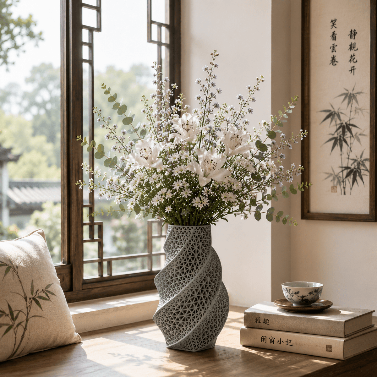 3D Printed Spiral Vase Modern Geometric Home Decor Eco-Friendly PLA Contemporary Centerpiece Gift by Pashmation