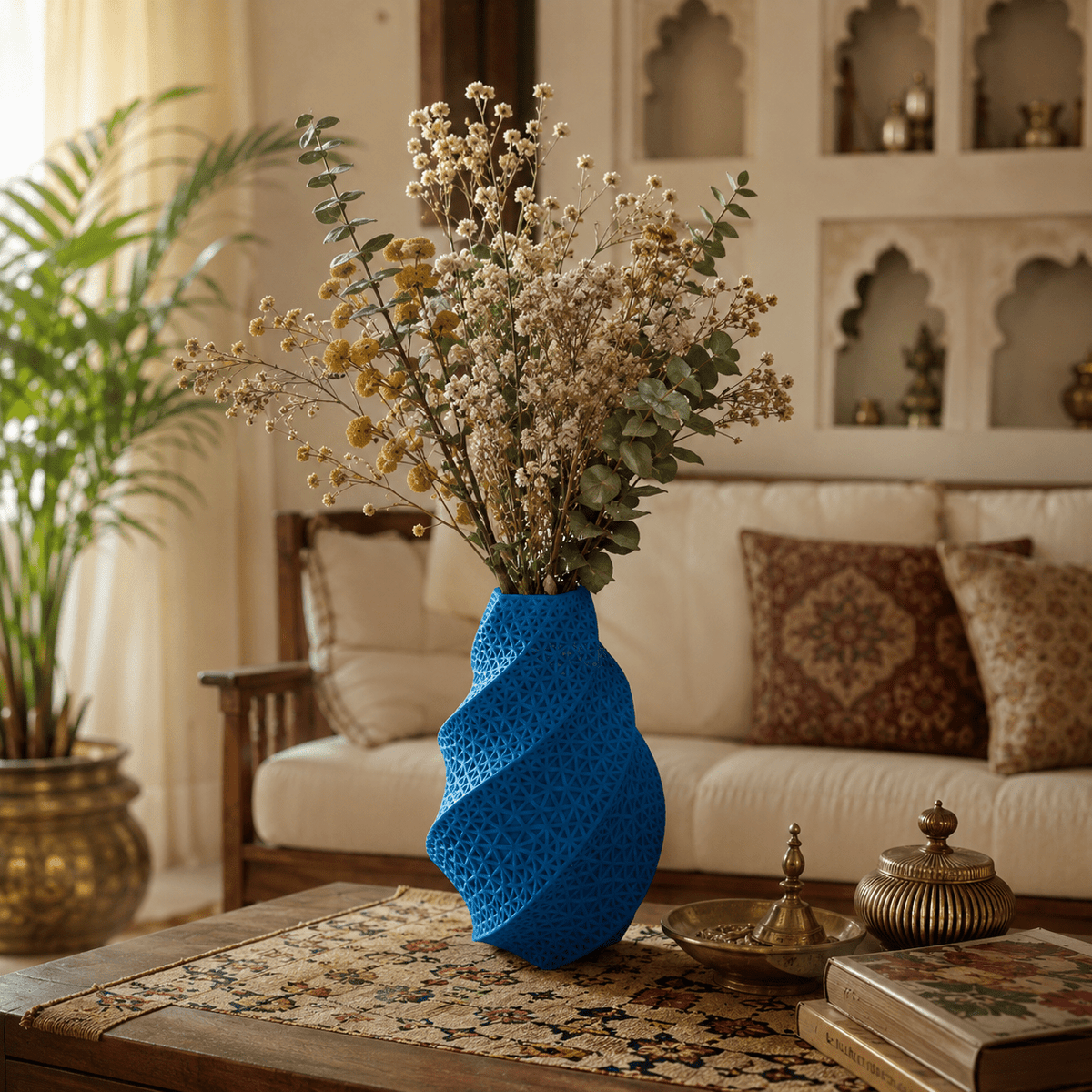 3D Printed Spiral Vase Modern Geometric Home Decor Eco-Friendly PLA Contemporary Centerpiece Gift by Pashmation