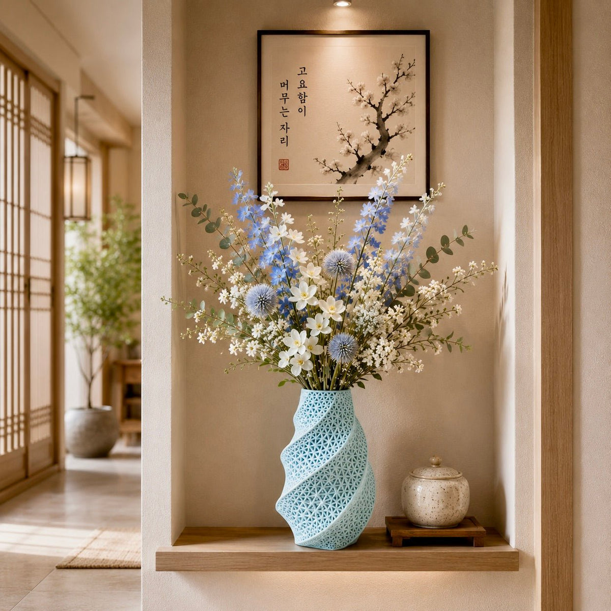3D Printed Spiral Vase Modern Geometric Home Decor Eco-Friendly PLA Contemporary Centerpiece Gift by Pashmation