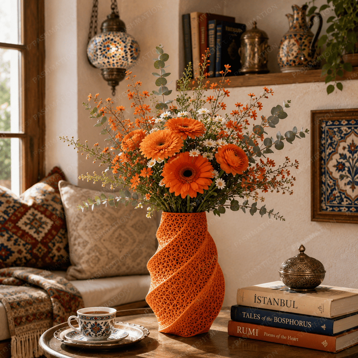 3D Printed Spiral Vase Modern Geometric Home Decor Eco-Friendly PLA Contemporary Centerpiece Gift by Pashmation