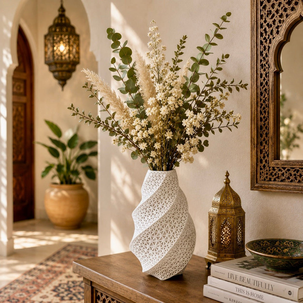 3D Printed Spiral Vase Modern Geometric Home Decor Eco-Friendly PLA Contemporary Centerpiece Gift by Pashmation