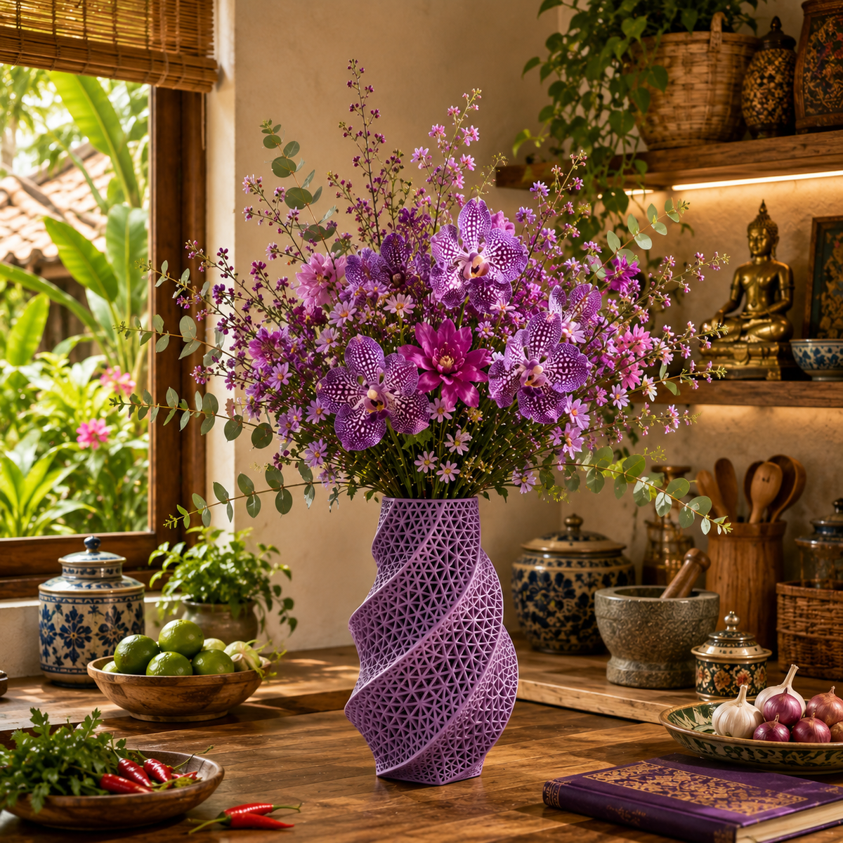 3D Printed Spiral Vase Modern Geometric Home Decor Eco-Friendly PLA Contemporary Centerpiece Gift by Pashmation