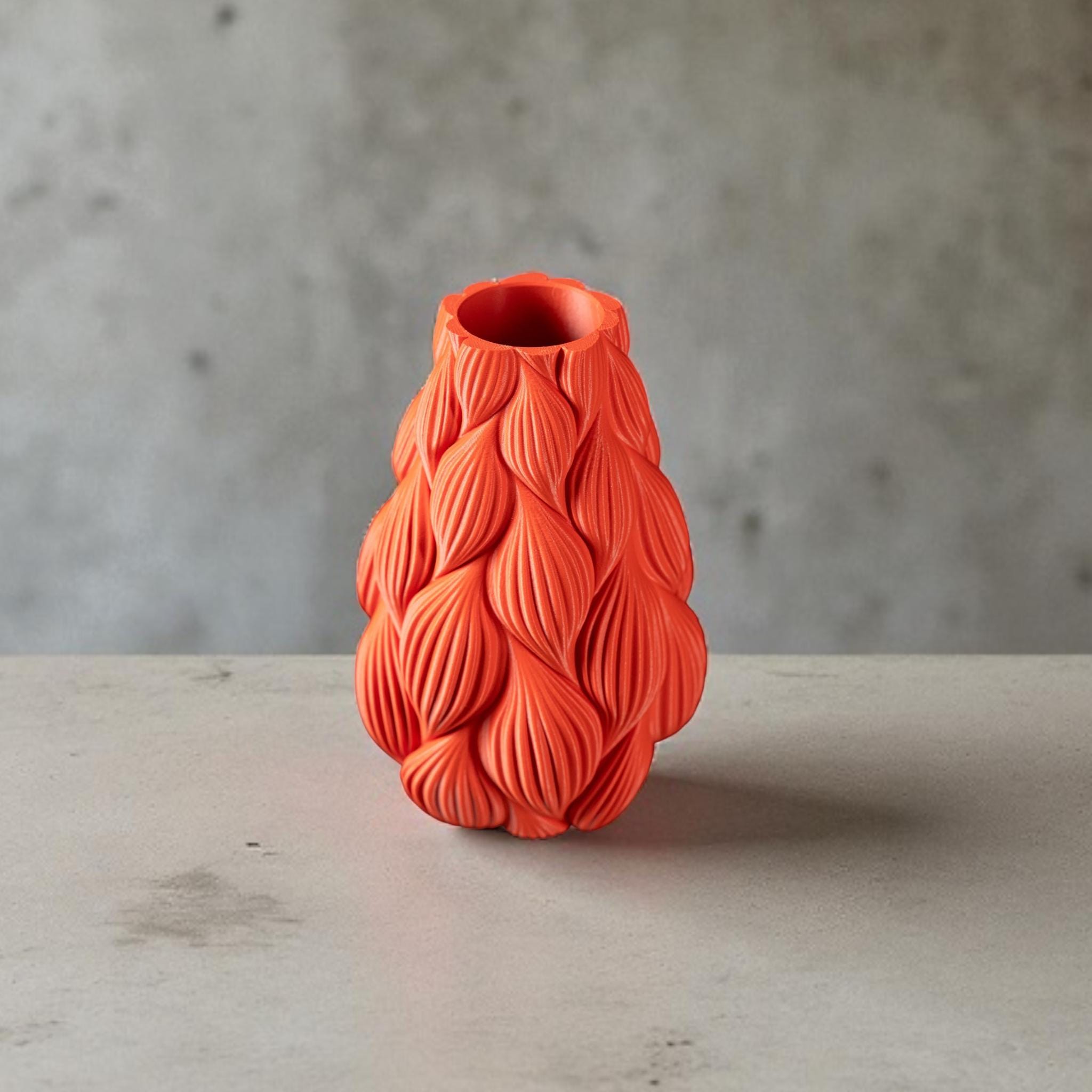 3D Printed Twist Leaf Vase Modern Sculptural Home Decor Contemporary Centerpiece - Pashmation