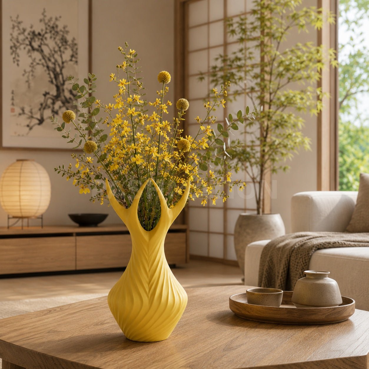 Antler Grace Vase: 9.5" Modern Cabin Decor Centerpiece by Pashmation