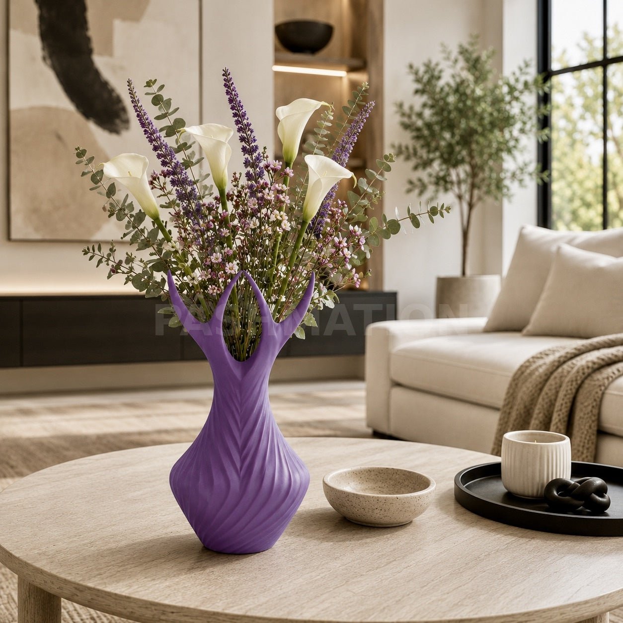Antler Grace Vase: 9.5" Modern Cabin Decor Centerpiece by Pashmation