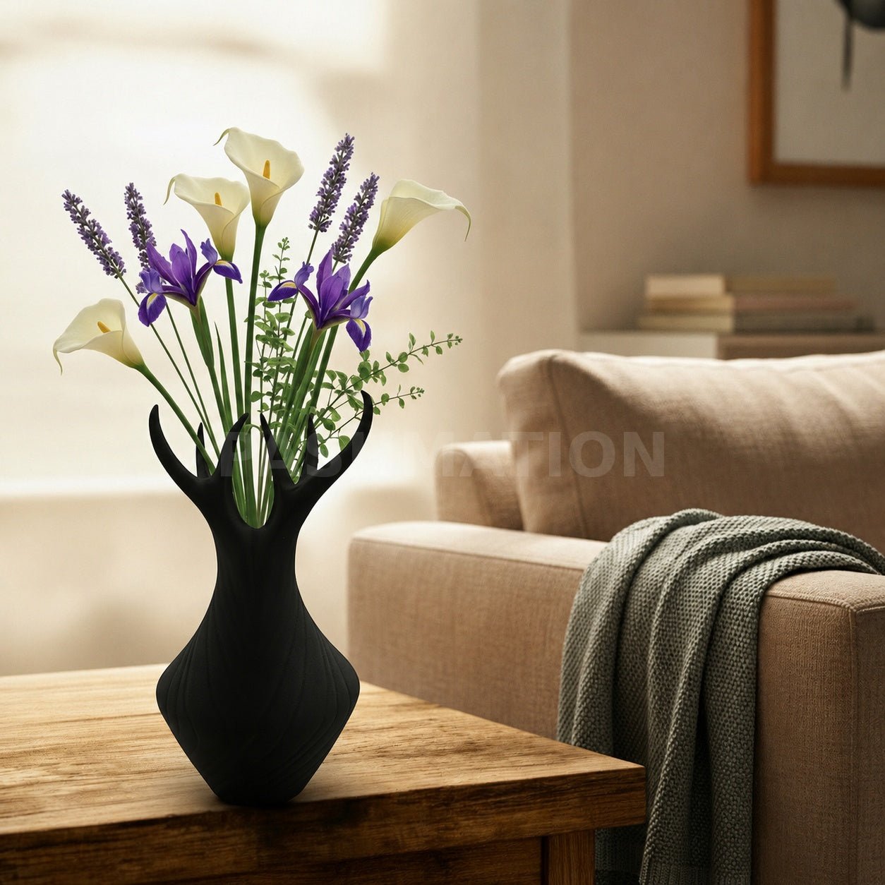 Antler Grace Vase: 9.5" Modern Cabin Decor Centerpiece by Pashmation