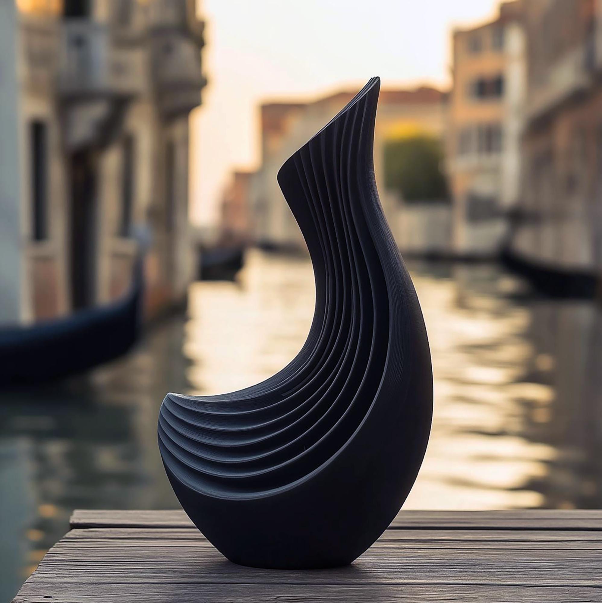 Black Swan Vase – 9.5" Modern Elegant Gift Sculpture - PashmationVases