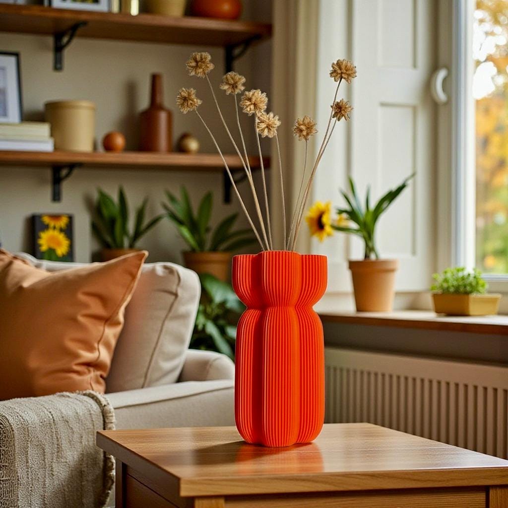 Bold Ribbed Caribe Vase | Modern Polymer Geometric Home Decor Contemporary Minimalist Centerpiece - Pashmation