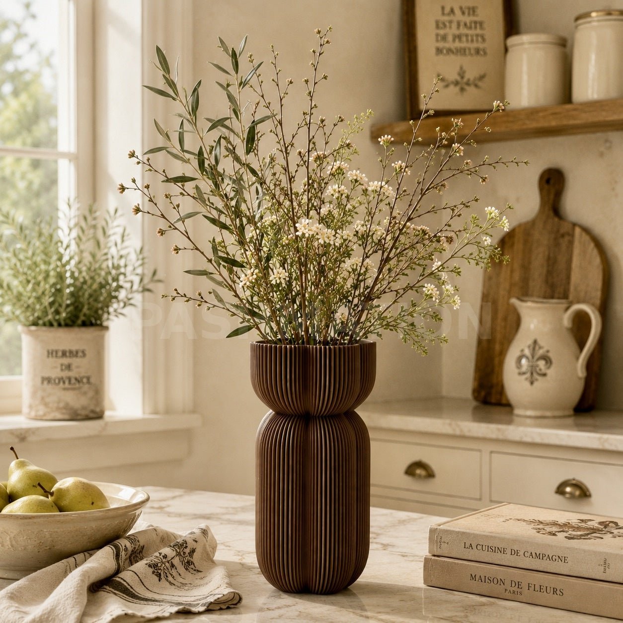 Bold Ribbed Caribe Vase | Modern Polymer Geometric Home Decor Contemporary Minimalist Centerpiece by Pashmation