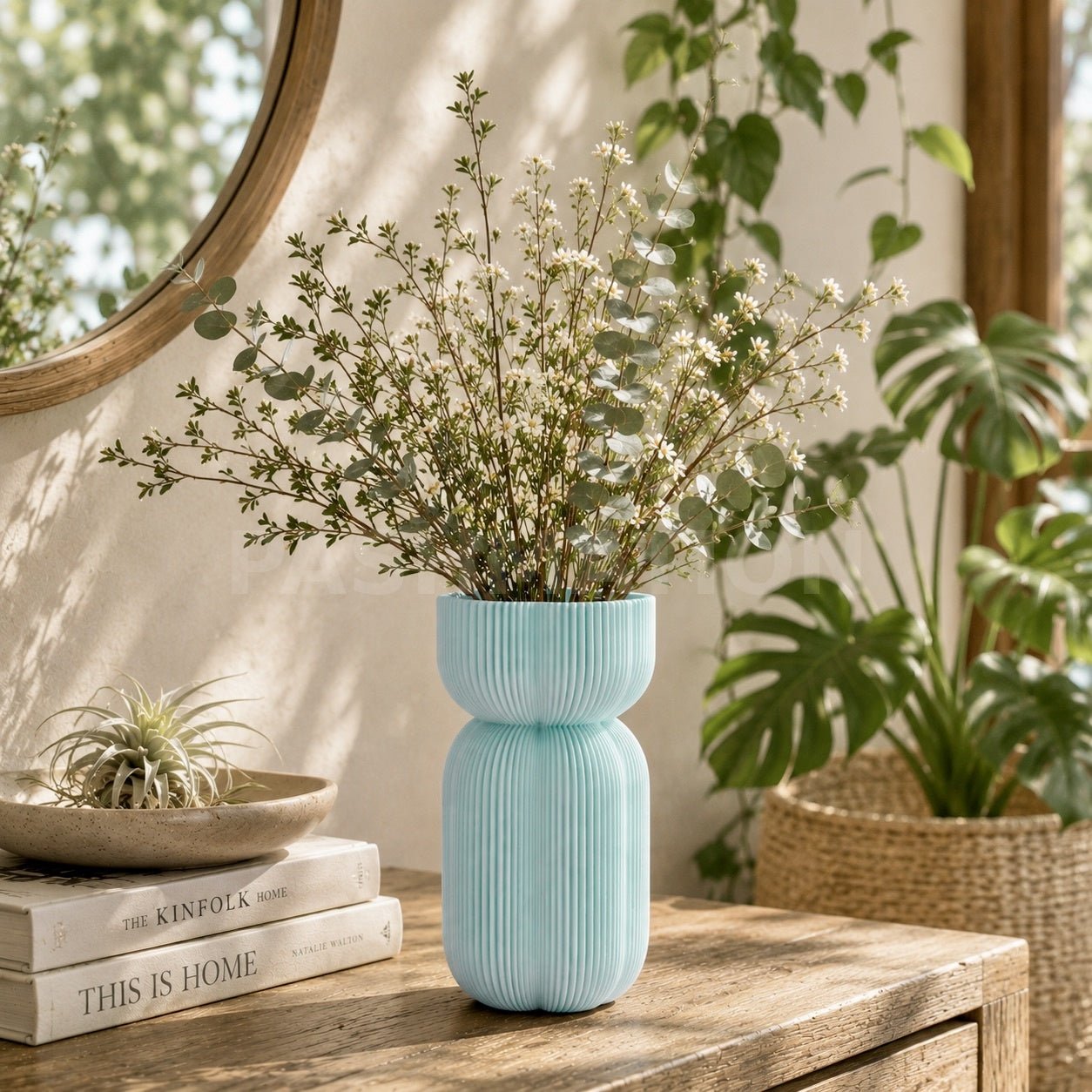 Bold Ribbed Caribe Vase | Modern Polymer Geometric Home Decor Contemporary Minimalist Centerpiece by Pashmation