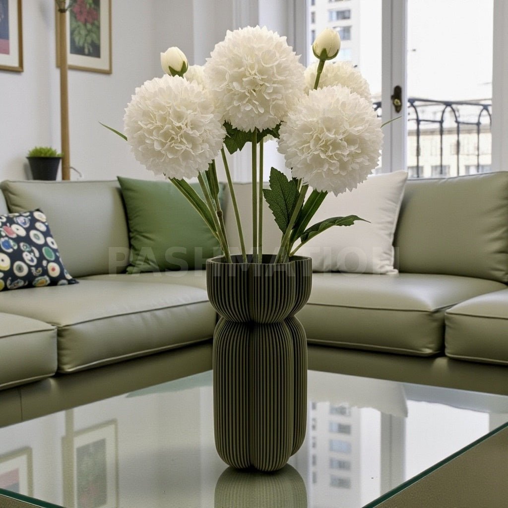 Bold Ribbed Caribe Vase | Modern Polymer Geometric Home Decor Contemporary Minimalist Centerpiece by Pashmation