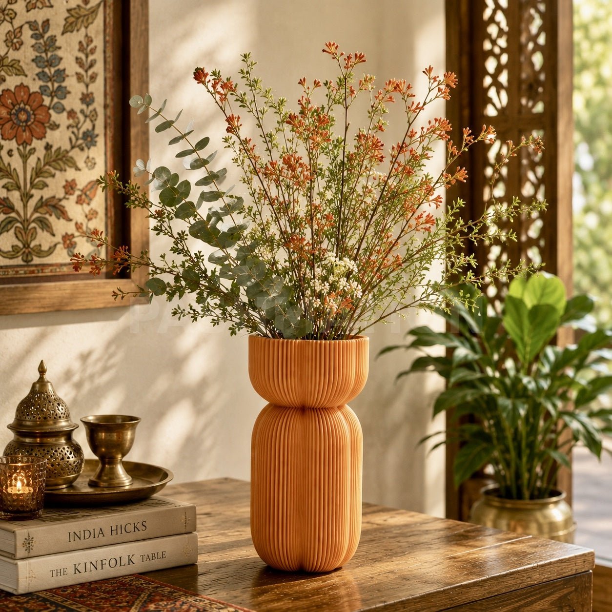 Bold Ribbed Caribe Vase | Modern Polymer Geometric Home Decor Contemporary Minimalist Centerpiece by Pashmation