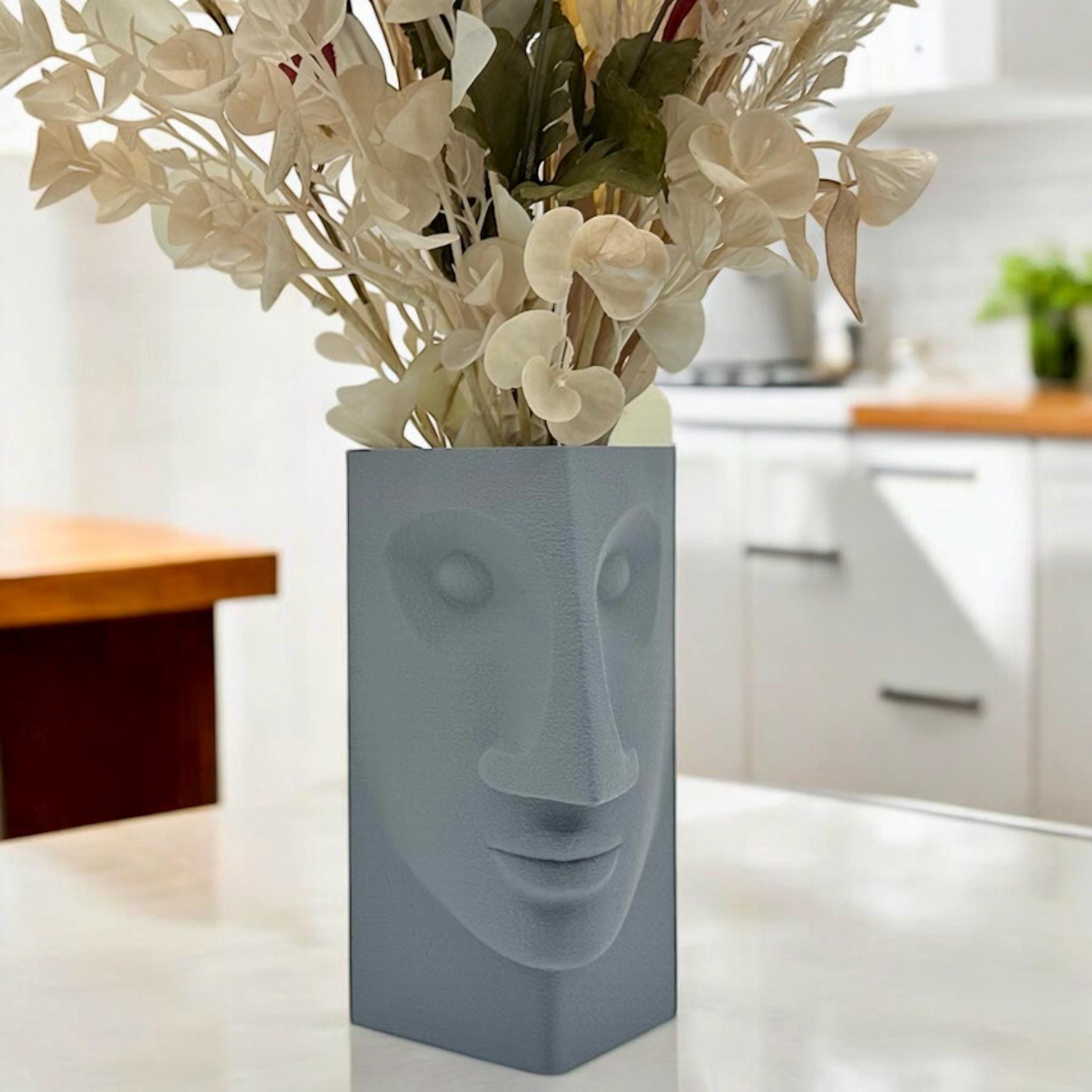 Contempo Face Vase, 3D Printed Sculpture, Minimalist Home Decor - Pashmation
