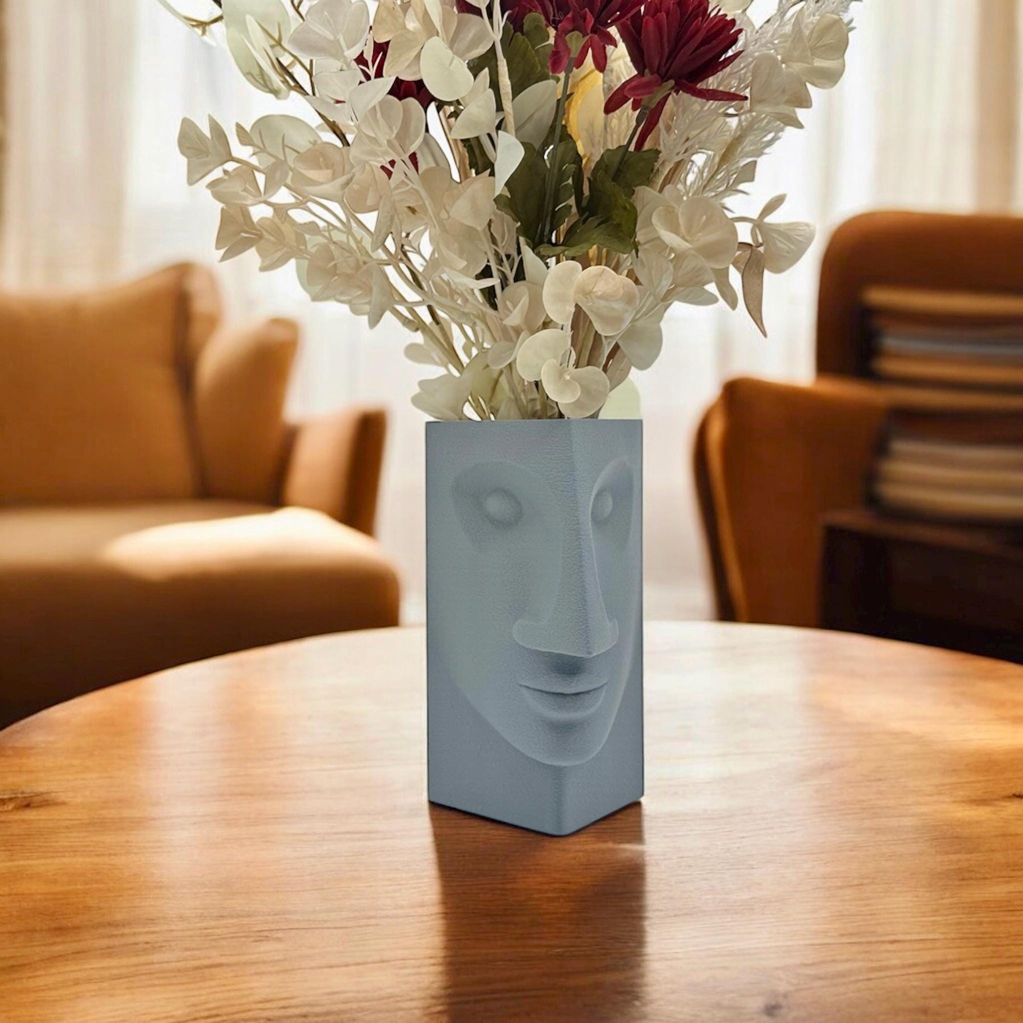 Contempo Face Vase, 3D Printed Sculpture, Minimalist Home Decor - Pashmation