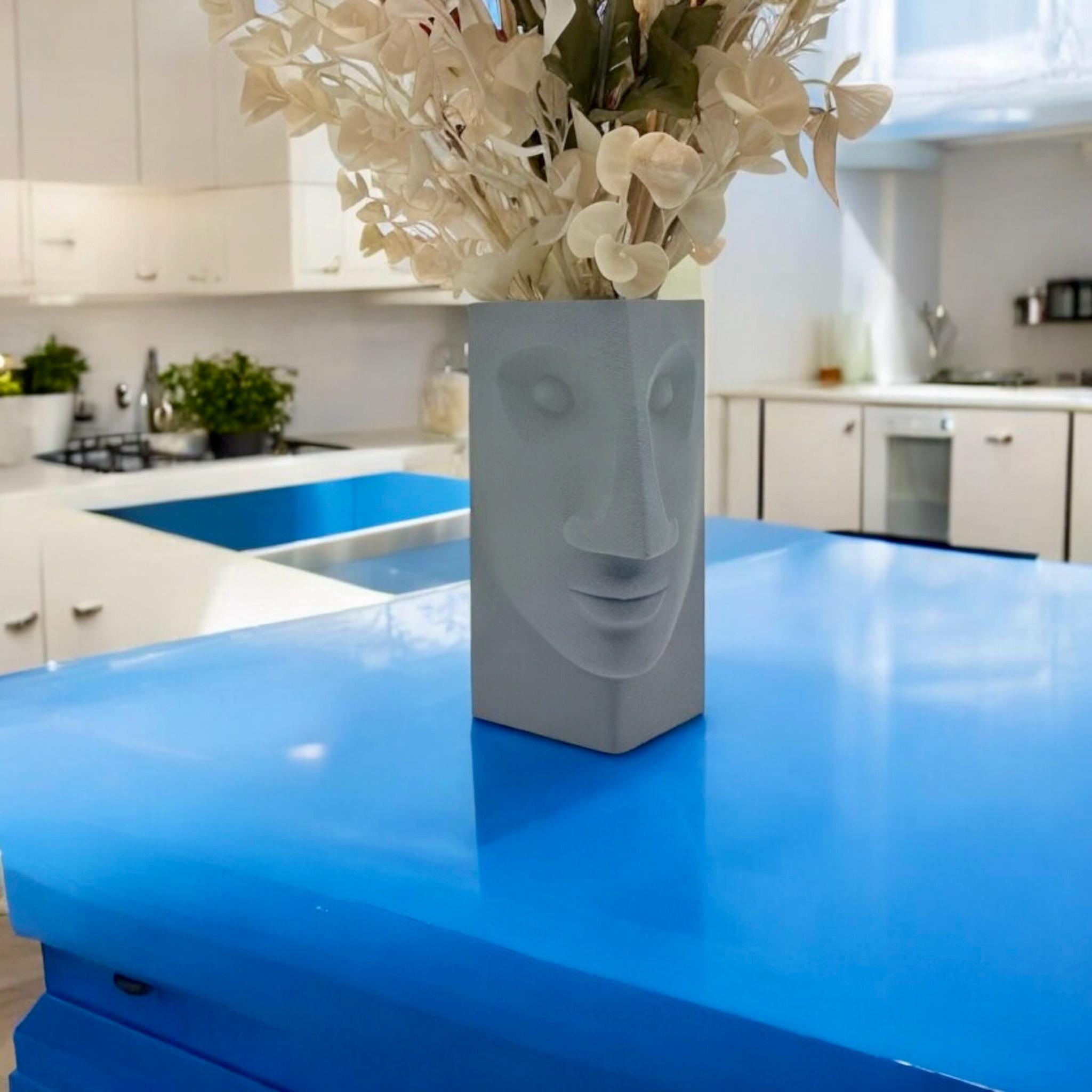 Contempo Face Vase, 3D Printed Sculpture, Minimalist Home Decor - Pashmation