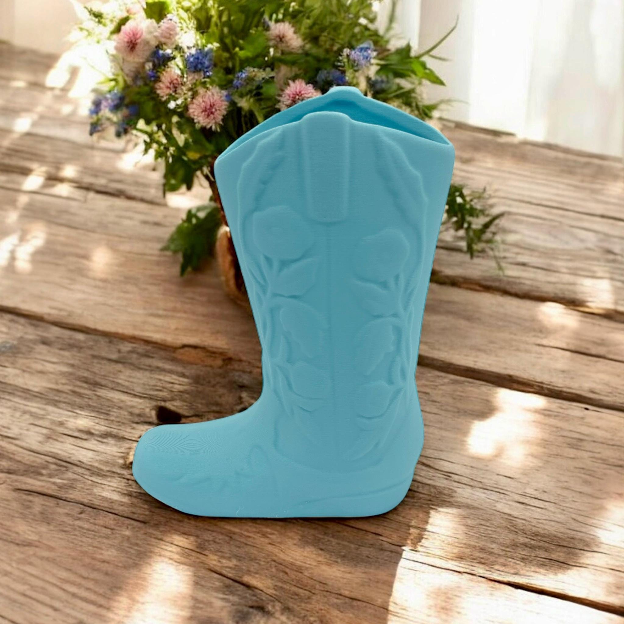 Cowboy Boot Vase – Rustic Western Decor - Pashmation