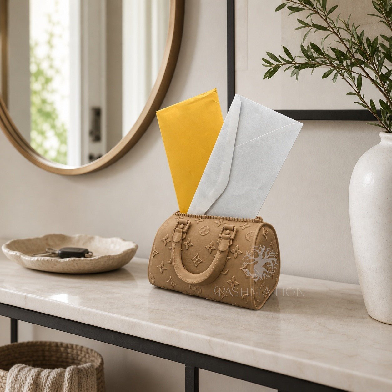 Handbag Vase | Unique Purse Floral Decor | Modern Chic Home Accent Gift by Pashmation