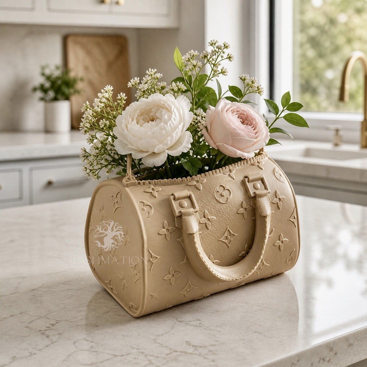 Handbag Vase | Unique Purse Floral Decor | Modern Chic Home Accent Gift by Pashmation